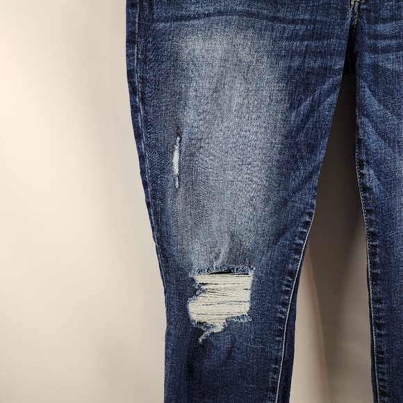 KanCan Jeans Womens 11/29 Mid Rise Fringe Ankle Skinny Distressed Blue (29x25) - Picture 5 of 12